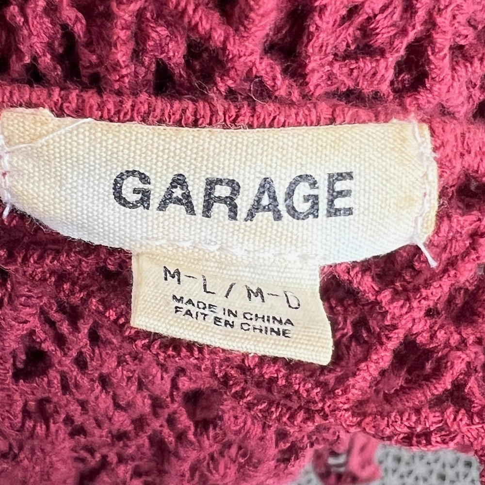GARAGE Rust Crochet Fringe Duster Vest Boho Open Knit Long Cardigan Festival m/l - Picture 6 of 6